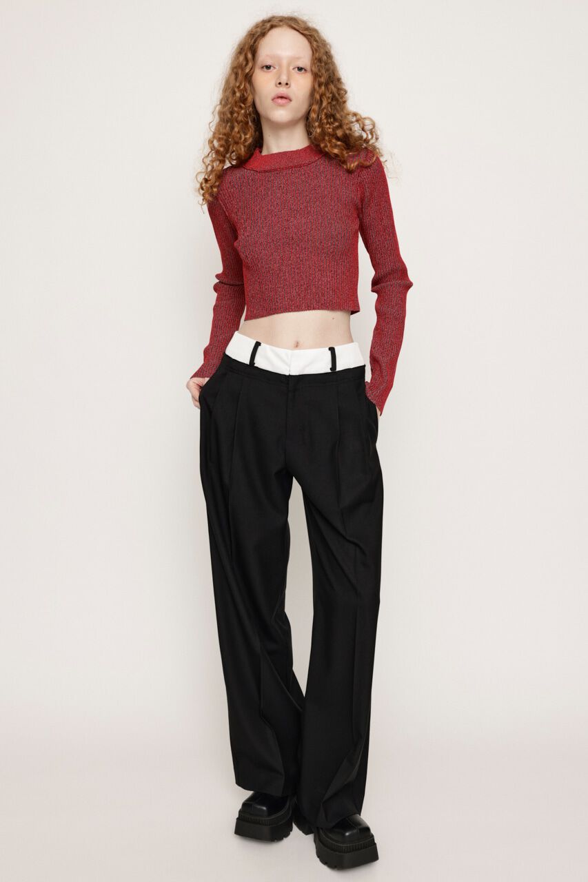 SLY「BI COLOR CROP RIB トップス」|ニット・セーター|