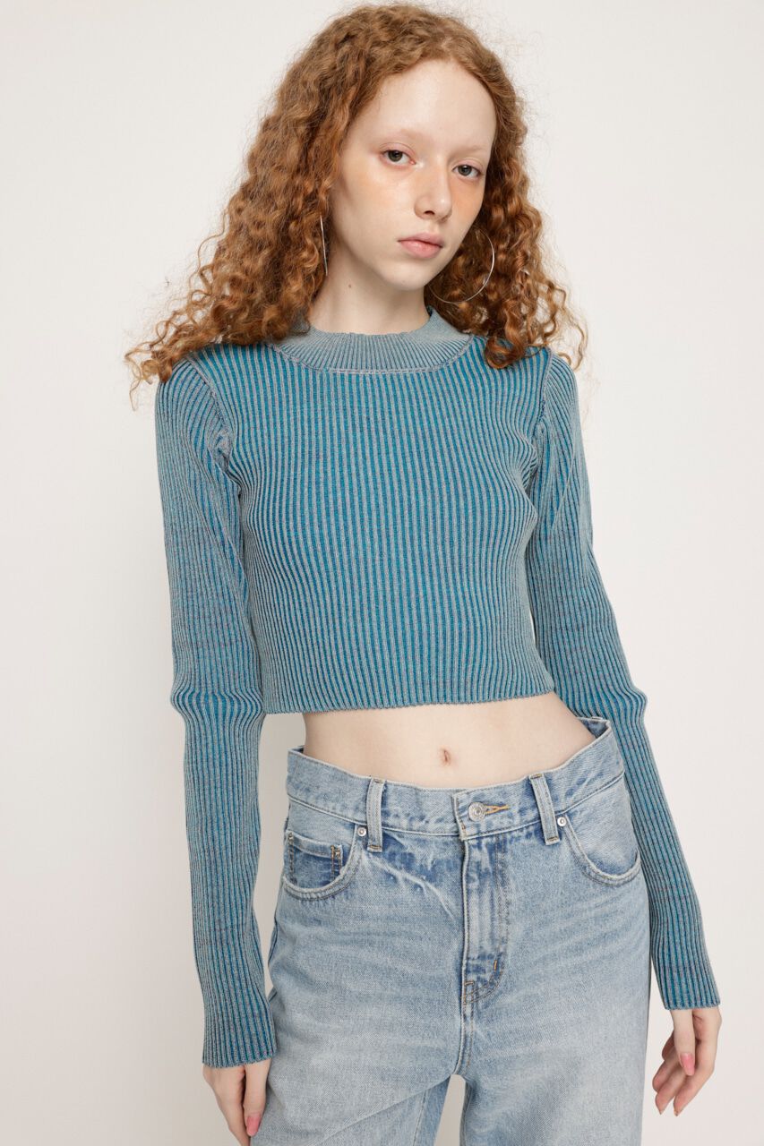 SLY「BI COLOR CROP RIB トップス」|ニット・セーター|