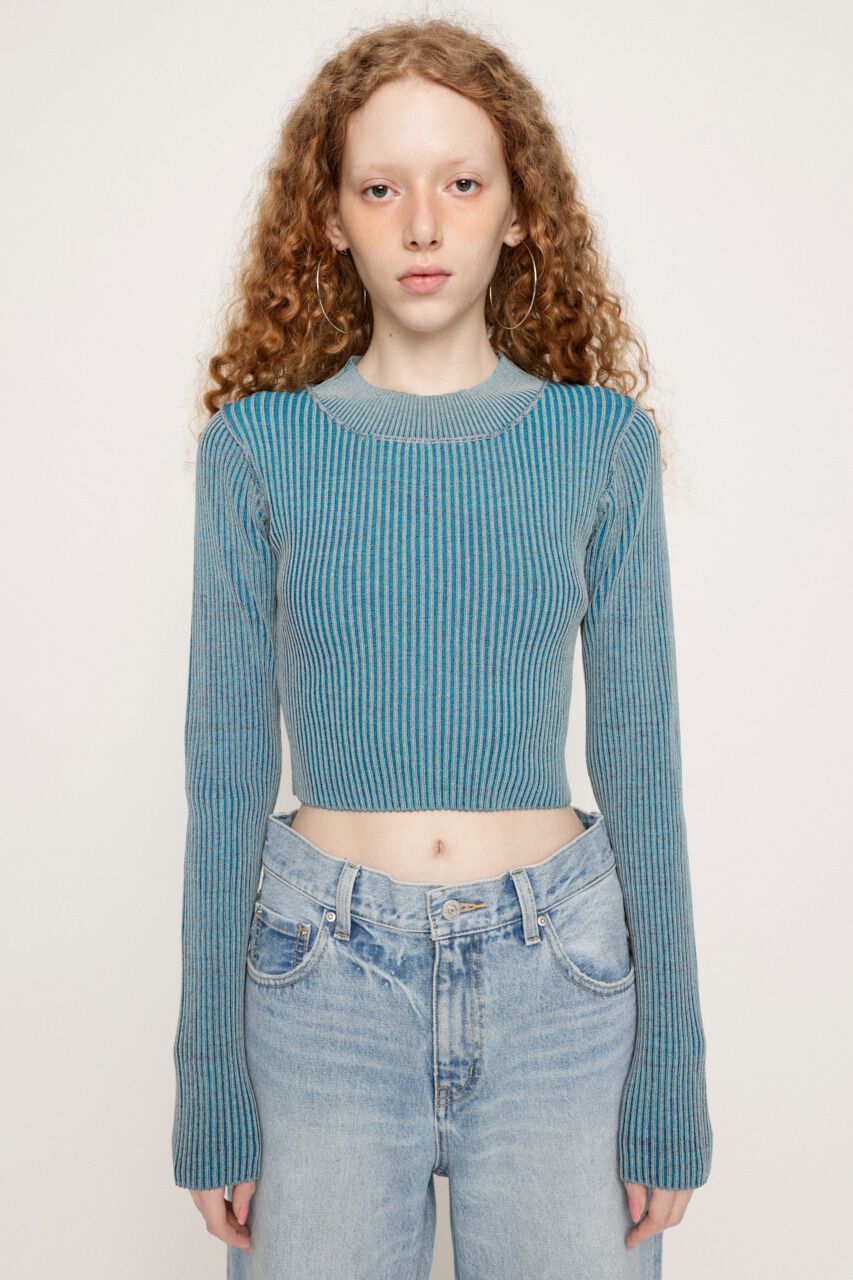 SLY「BI COLOR CROP RIB トップス」|ニット・セーター|