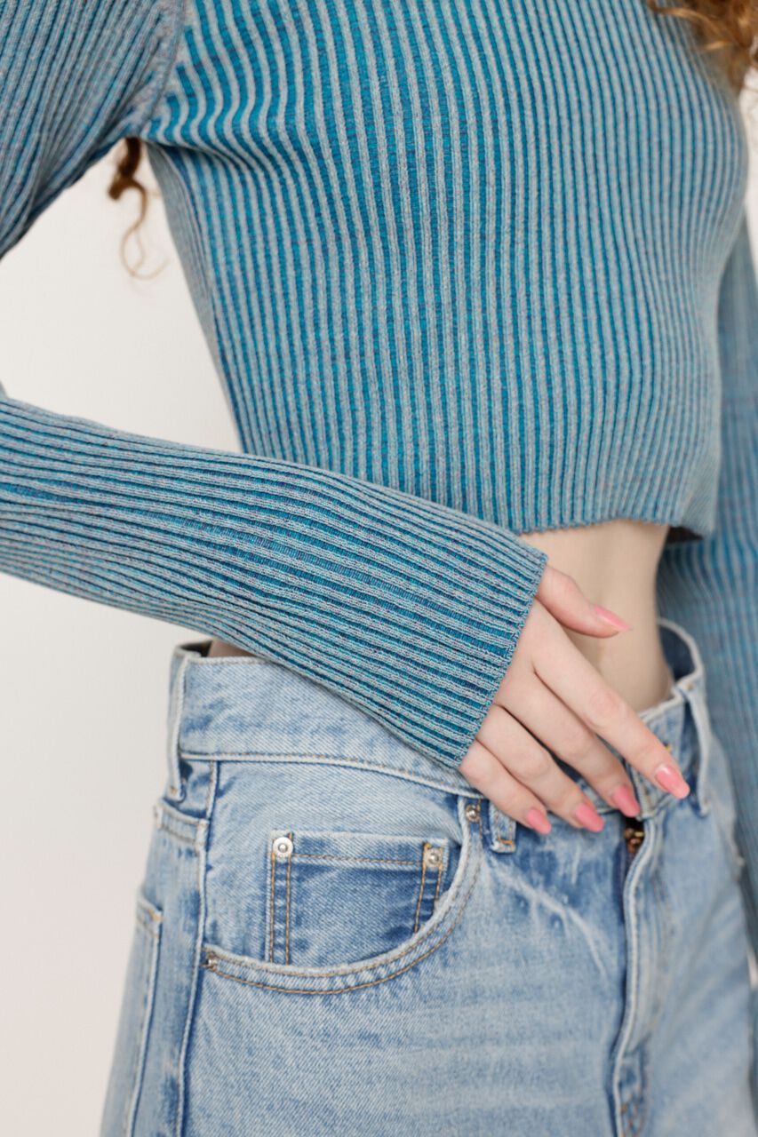 SLY「BI COLOR CROP RIB トップス」|ニット・セーター|