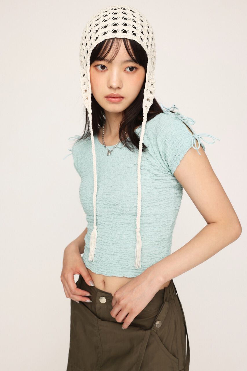 SLY「2WAY RIBBON JQ トップス」|Tシャツ・カットソー|L/BLU1