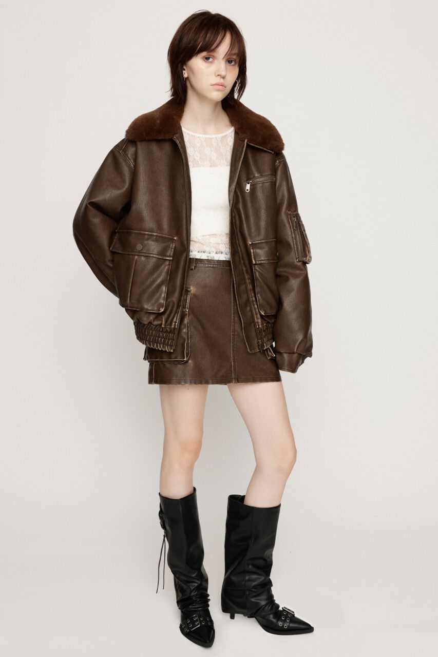 SLY「3D PK F／LEATHER MINI スカート」|スカート|