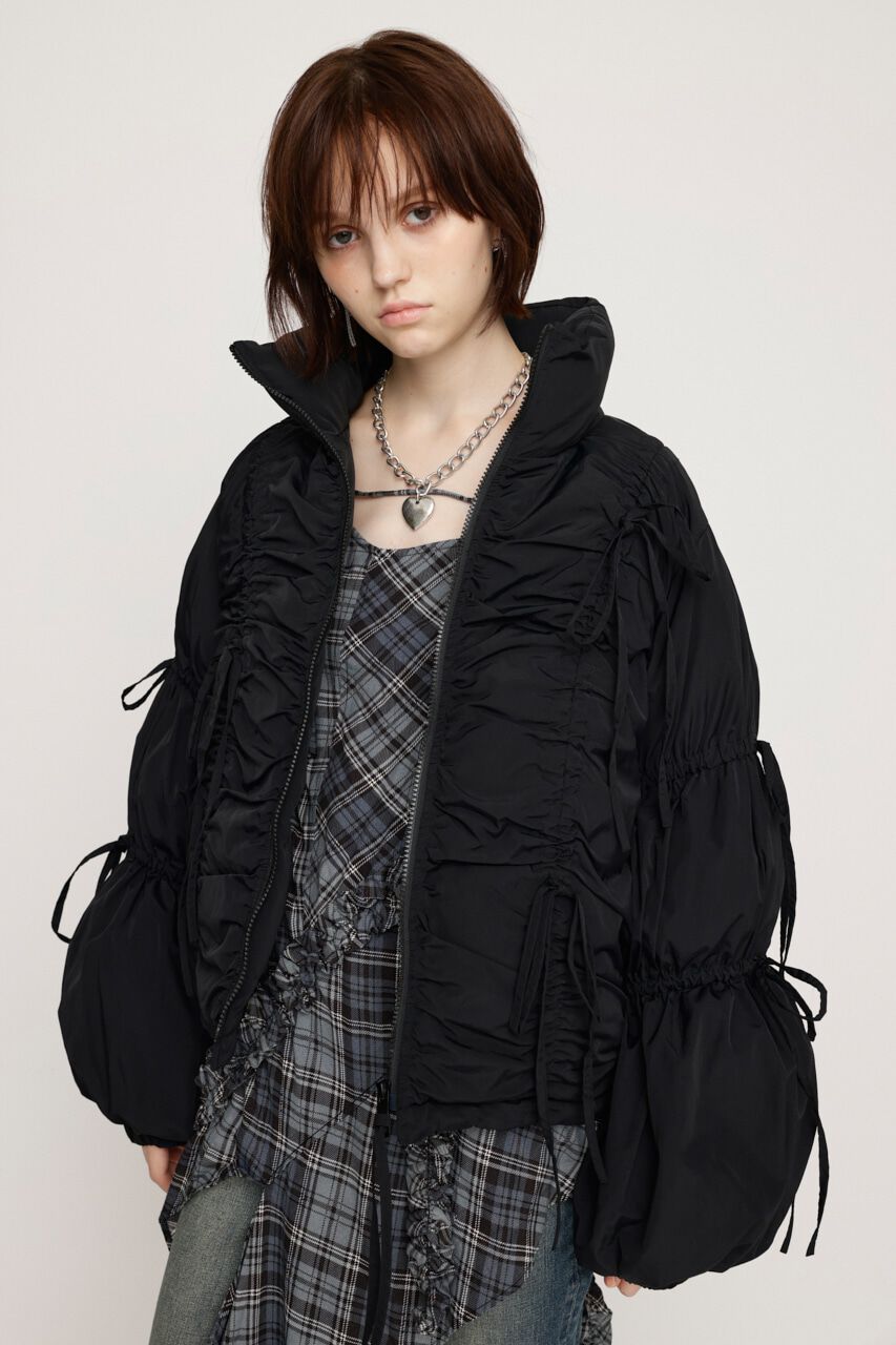 SLY「RIBBON GATHER PUFFER ジャケット」|その他|BLK