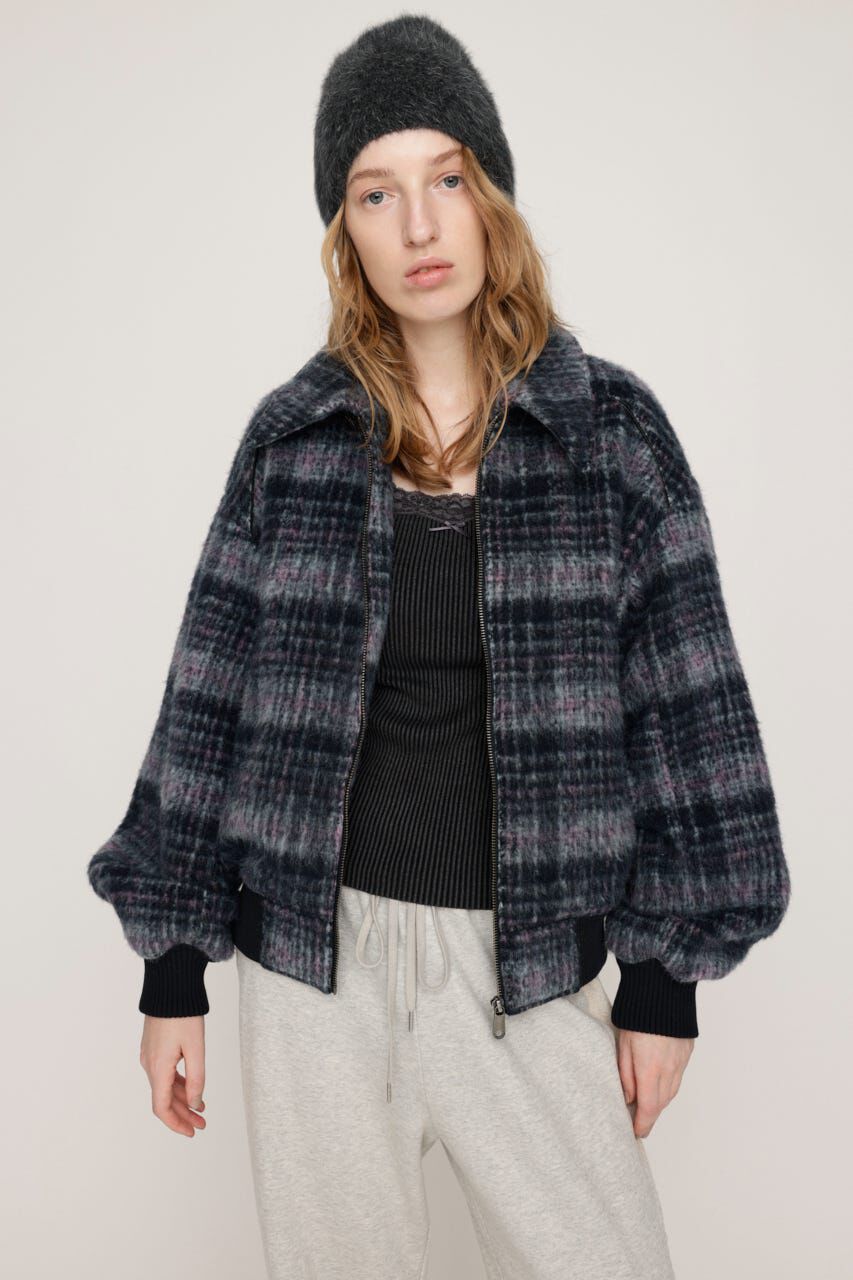 SLY「SHAGGY CHECK ブルゾン」|ブルゾン・スタジャン|