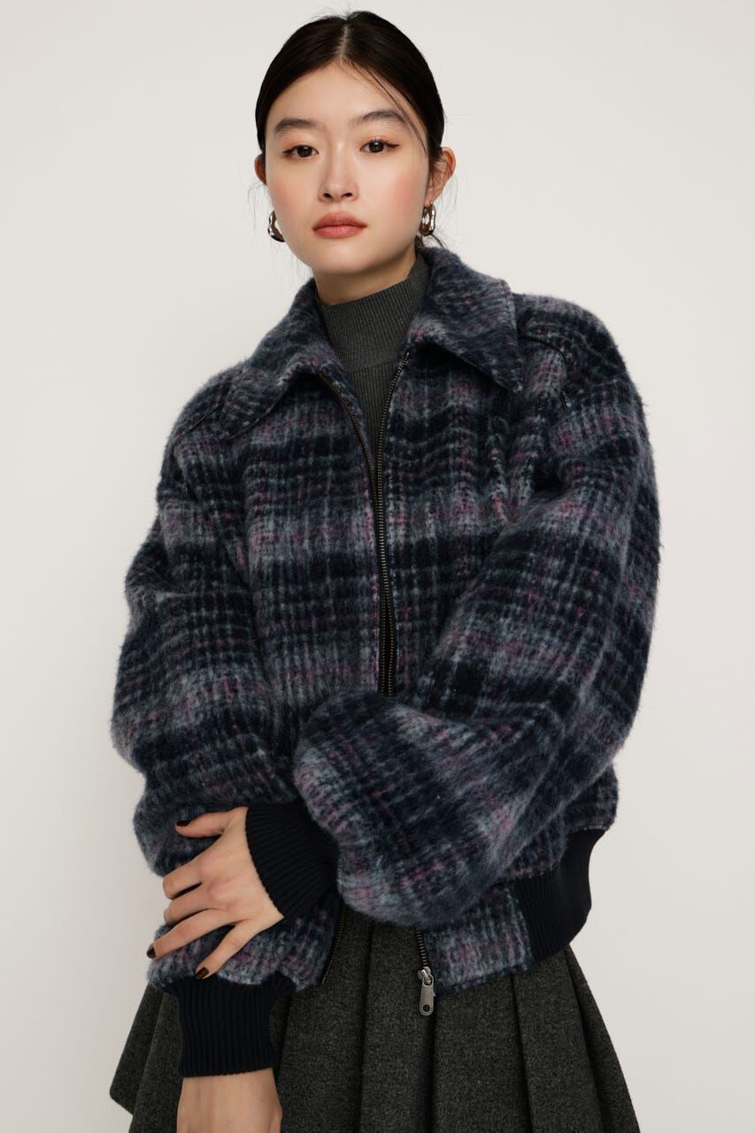 SLY「SHAGGY CHECK ブルゾン」|ブルゾン・スタジャン|