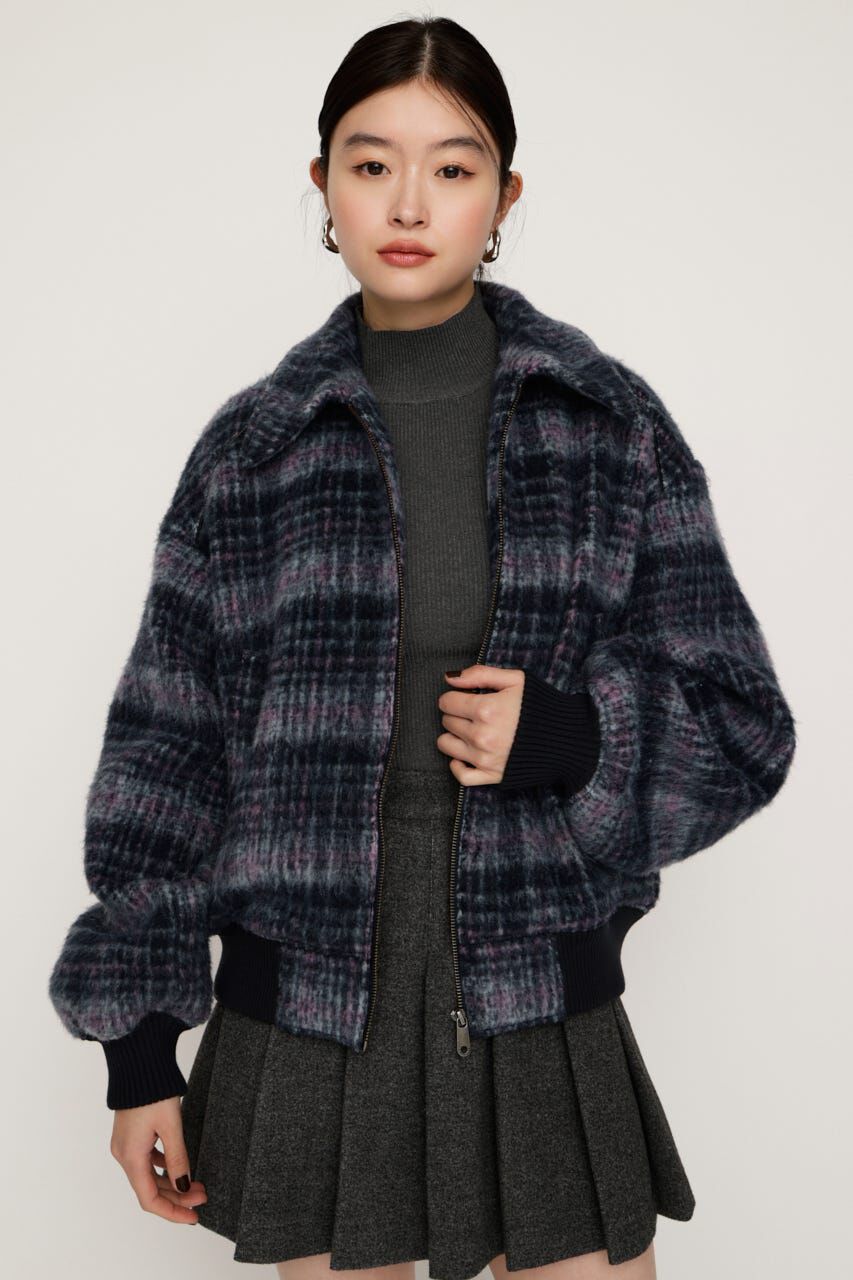 SLY「SHAGGY CHECK ブルゾン」|ブルゾン・スタジャン|