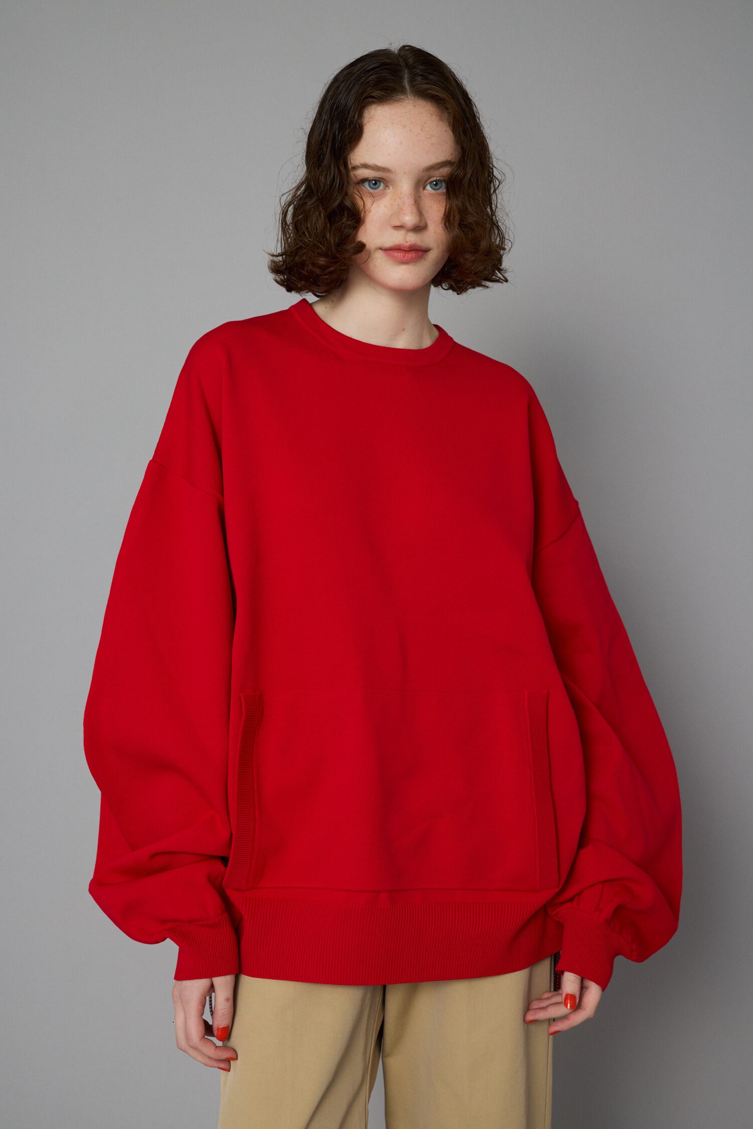 HeRIN.CYE「Pocket boyfriend tops」|ニット・セーター|RED