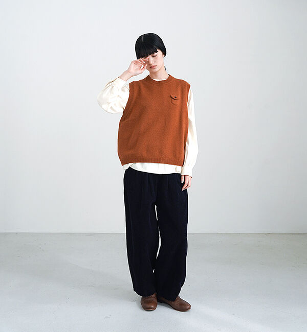 休日と詩「休日のスモールポケットベスト」|ベスト・ジレ|