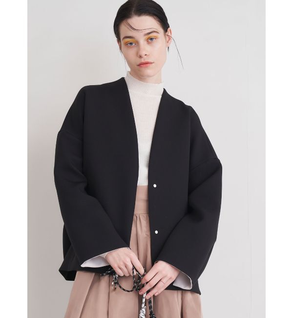 ELENDEEK「FORM SHORT CT」|ノーカラーコート|