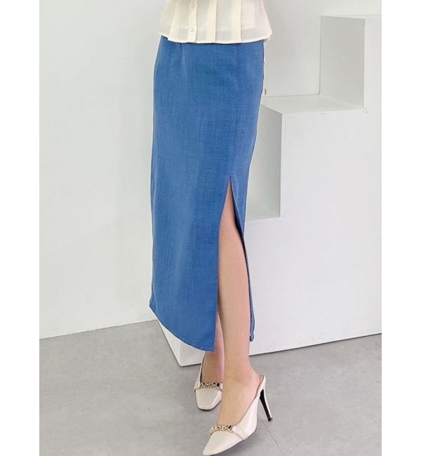 RESEXXY「ライトツイードミディスカート」|スカート|ブルー