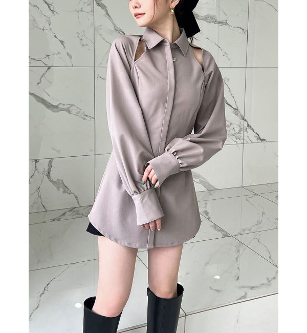 RESEXXY「ポイントオープンシャツ」|シャツ・ブラウス|ブラウン