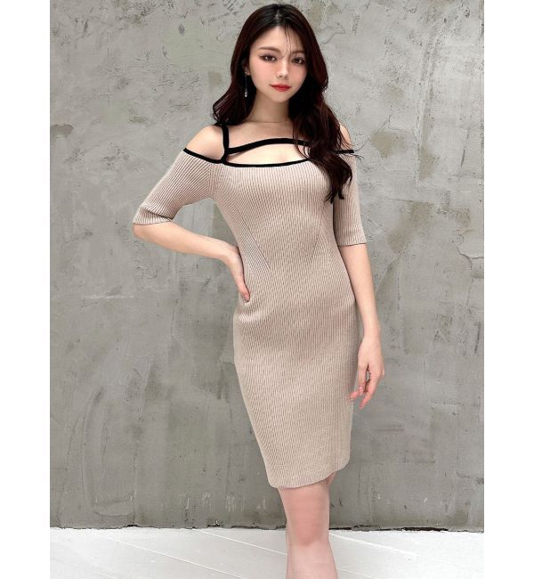 RESEXXY「ストリングデザインタイトニットワンピース」|ワンピース|