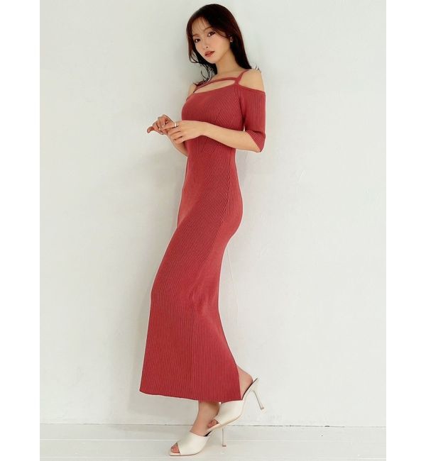 RESEXXY「ストリングデザインタイトニットワンピース」|ワンピース|