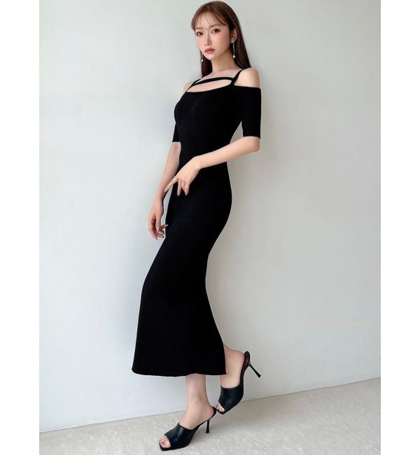 RESEXXY「ストリングデザインタイトニットワンピース」|ワンピース|