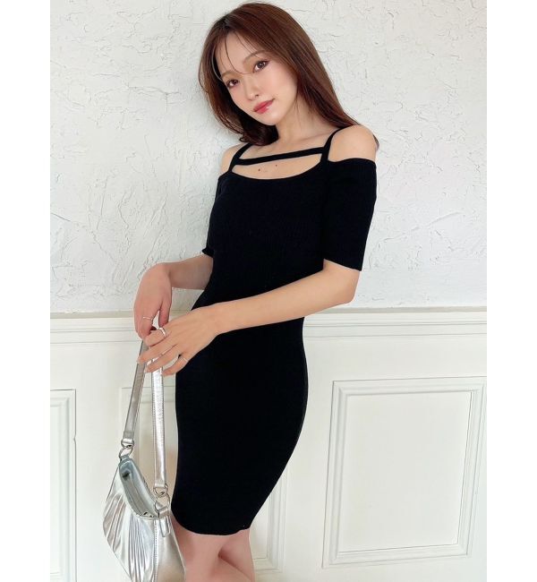 RESEXXY「ストリングデザインタイトニットワンピース」|ワンピース|