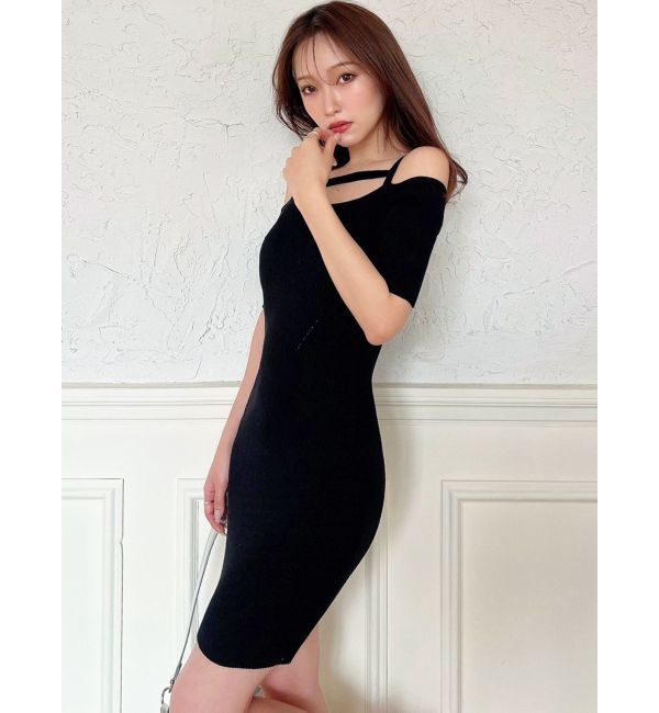 RESEXXY「ストリングデザインタイトニットワンピース」|ワンピース|