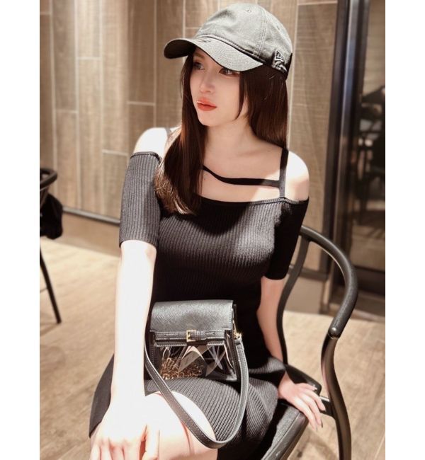 RESEXXY「ストリングデザインタイトニットワンピース」|ワンピース|