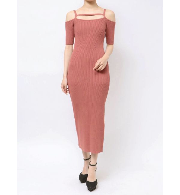 RESEXXY「ストリングデザインタイトニットワンピース」|ワンピース|