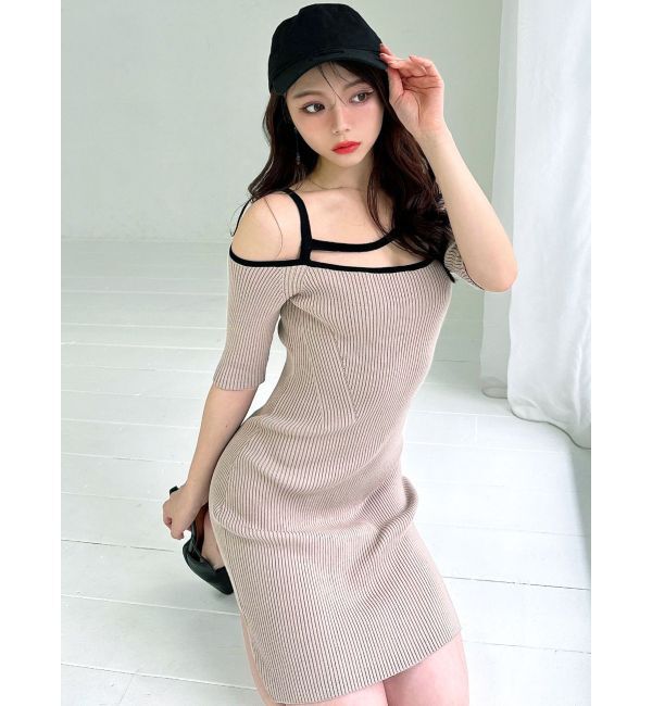 RESEXXY「ストリングデザインタイトニットワンピース」|ワンピース|