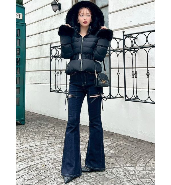 RESEXXY「【追加生産分】カットアウトリボンデニムパンツ」|デニム|