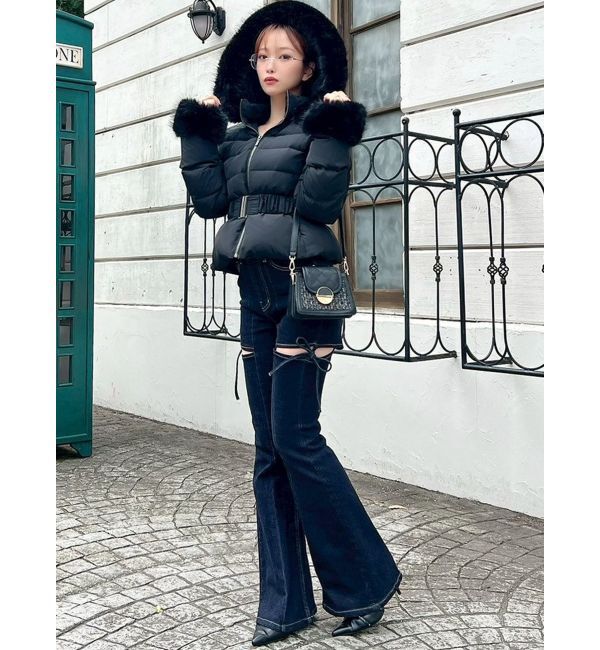 RESEXXY「【追加生産分】カットアウトリボンデニムパンツ」|デニム|