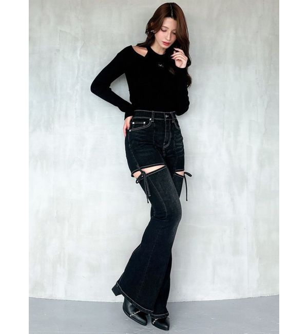 RESEXXY「【追加生産分】カットアウトリボンデニムパンツ」|デニム|