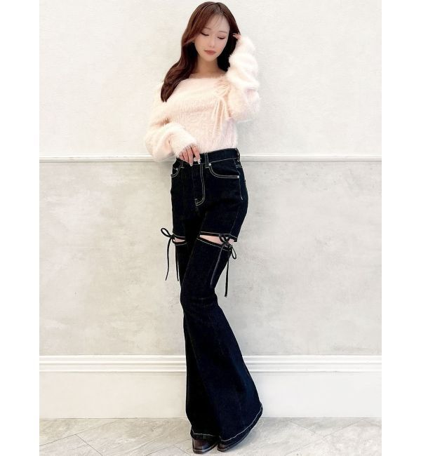 RESEXXY「【追加生産分】カットアウトリボンデニムパンツ」|デニム|