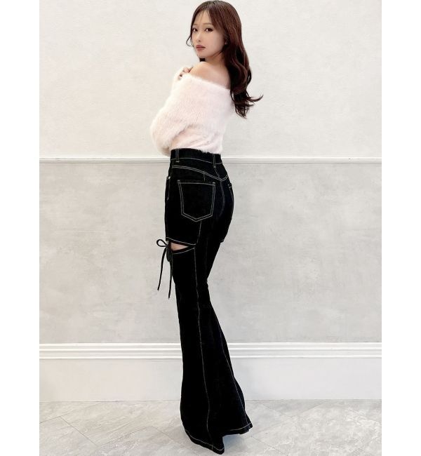 RESEXXY「【追加生産分】カットアウトリボンデニムパンツ」|デニム|