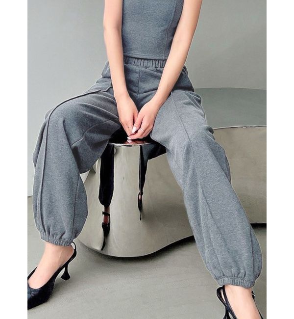 RESEXXY「ピンタックスウェットパンツ【セットアップ着用可能】」|その他|チャコールグレー