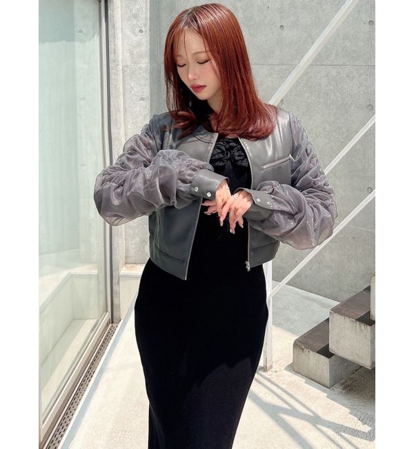 RESEXXY「シアースリーブ合皮ブルゾン」|ブルゾン・スタジャン|