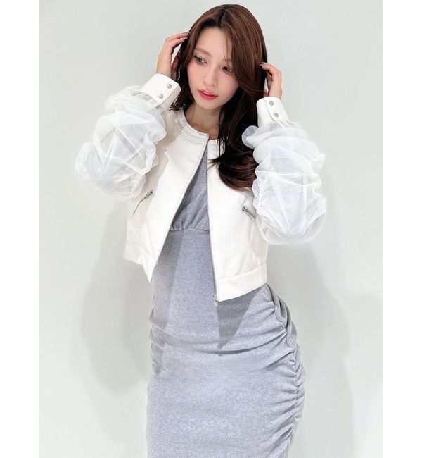 RESEXXY「シアースリーブ合皮ブルゾン」|ブルゾン・スタジャン|