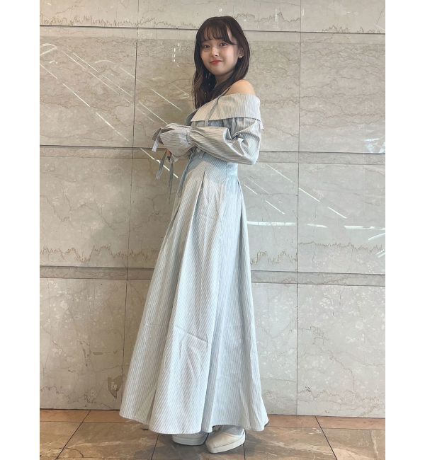 dazzlin「ウエストタックオフショルシャツワンピース」|ワンピース|