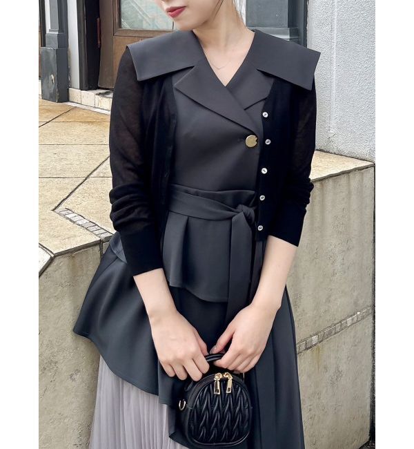 dazzlin「ラメシアーシンプルニットカーディガン」|カーディガン|ブラック