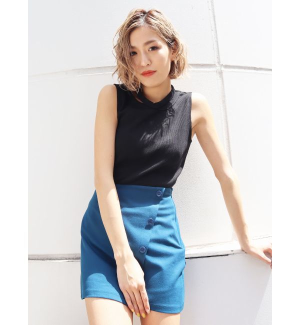 EMODA「ラインボタンミニスカート」|スカート|