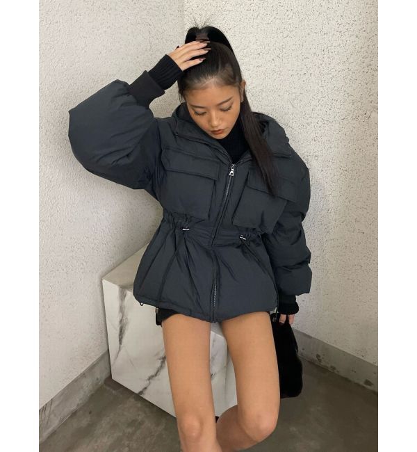 EMODA「シェイプパフダウンブルゾン」|ブルゾン・スタジャン|ブラック