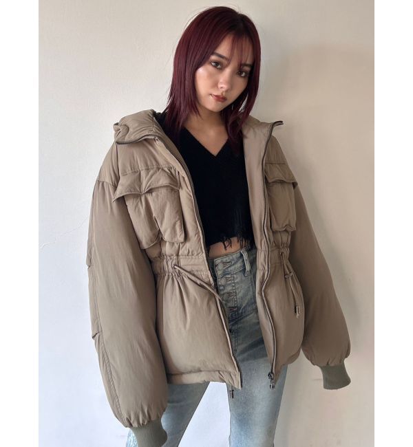 EMODA「シェイプパフダウンブルゾン」|ブルゾン・スタジャン|カーキ