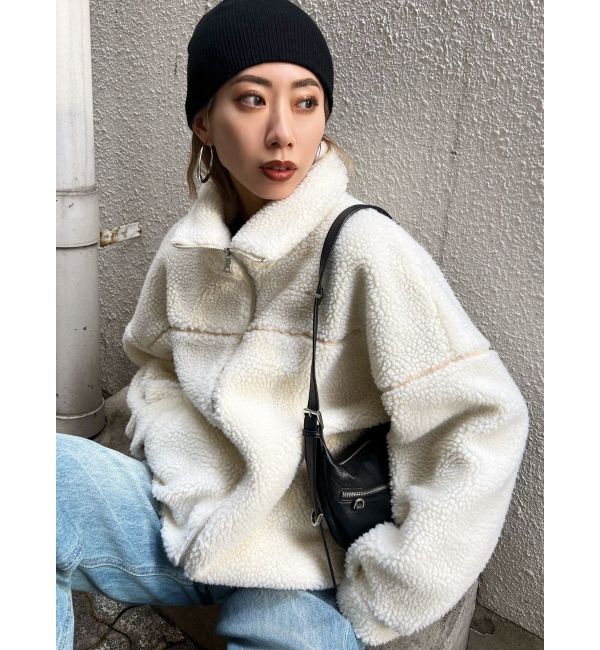 EMODA「オーバーボアブルゾン」|ブルゾン・スタジャン|アイボリー