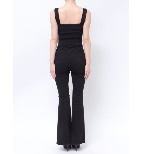 EMODA「デニムフレアジップサロペット」|オールインワン|