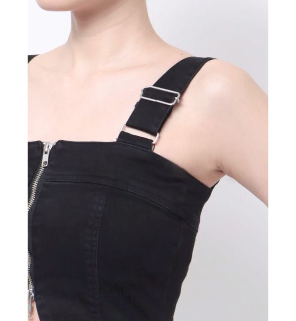 EMODA「デニムフレアジップサロペット」|オールインワン|