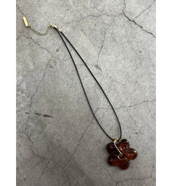 EMODA「フラワーストリングネックレス」|ネックレス|ブラウン