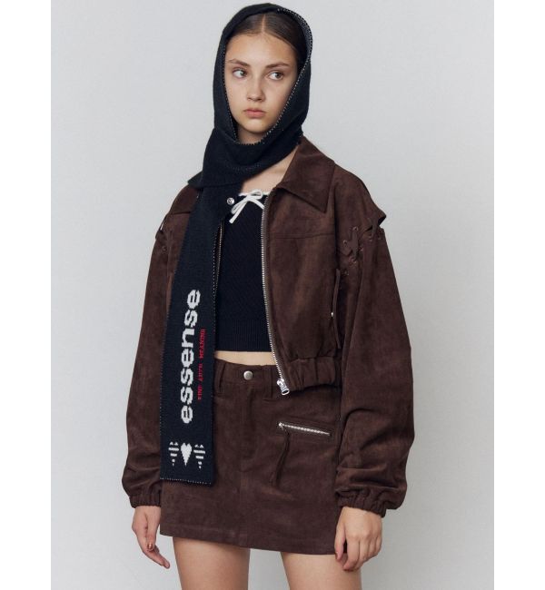 EMODA「ハートロゴフードマフラー」|マフラー|