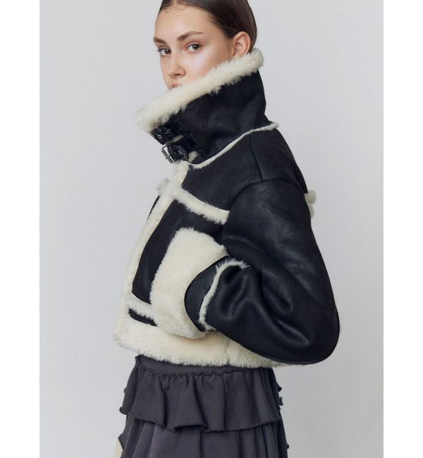 EMODA「ショートフェイクムートンブルゾン」|ブルゾン・スタジャン|