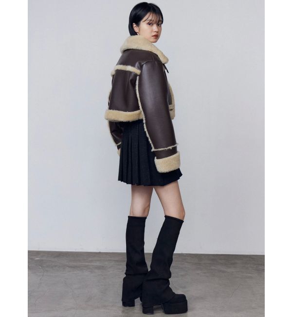 EMODA「ショートフェイクムートンブルゾン」|ブルゾン・スタジャン|