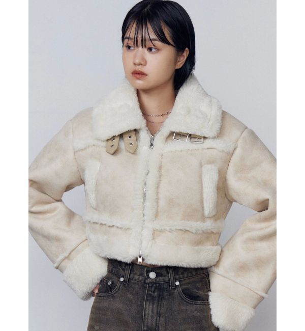 EMODA「ショートフェイクムートンブルゾン」|ブルゾン・スタジャン|