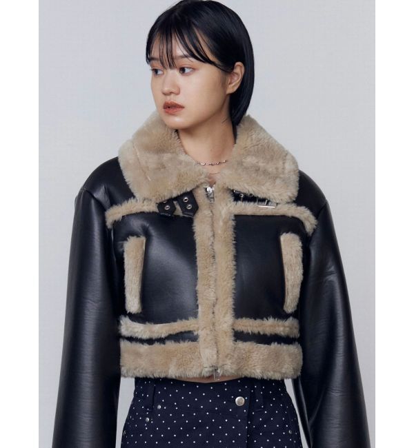 EMODA「ショートフェイクムートンブルゾン」|ブルゾン・スタジャン|