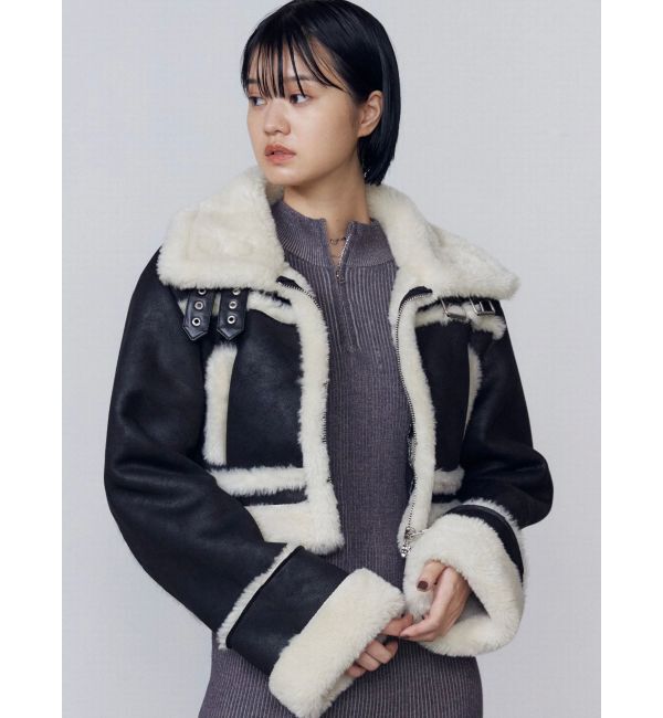 EMODA「ショートフェイクムートンブルゾン」|ブルゾン・スタジャン|