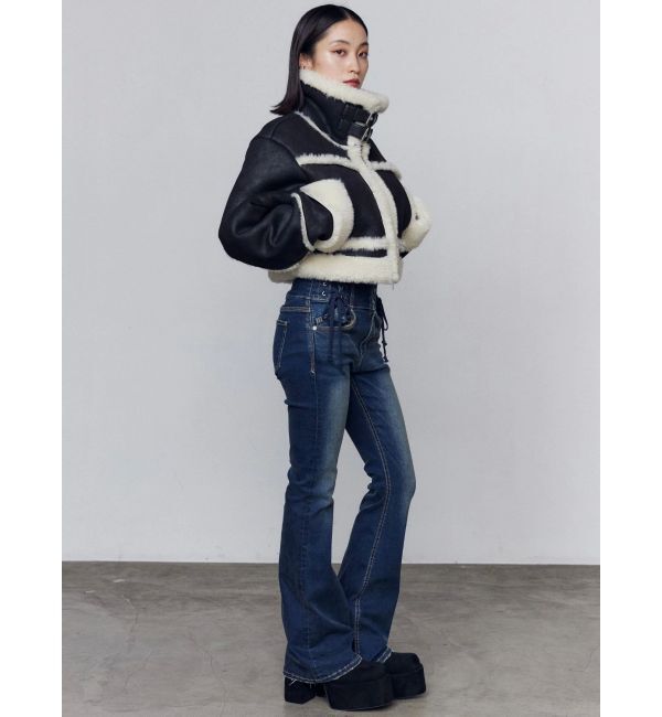 EMODA「ショートフェイクムートンブルゾン」|ブルゾン・スタジャン|