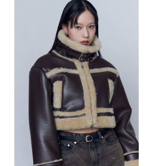 EMODA「ショートフェイクムートンブルゾン」|ブルゾン・スタジャン|