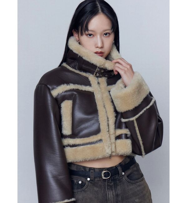 EMODA「ショートフェイクムートンブルゾン」|ブルゾン・スタジャン|