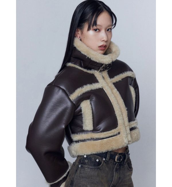 EMODA「ショートフェイクムートンブルゾン」|ブルゾン・スタジャン|